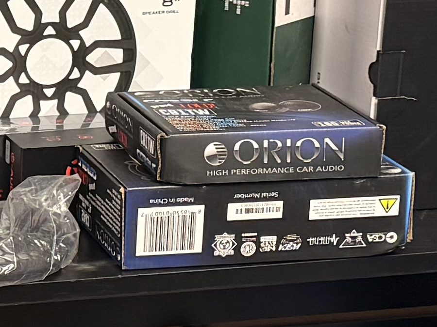 Orion High-performance car audio on the shelf at AMA Audio Customs
